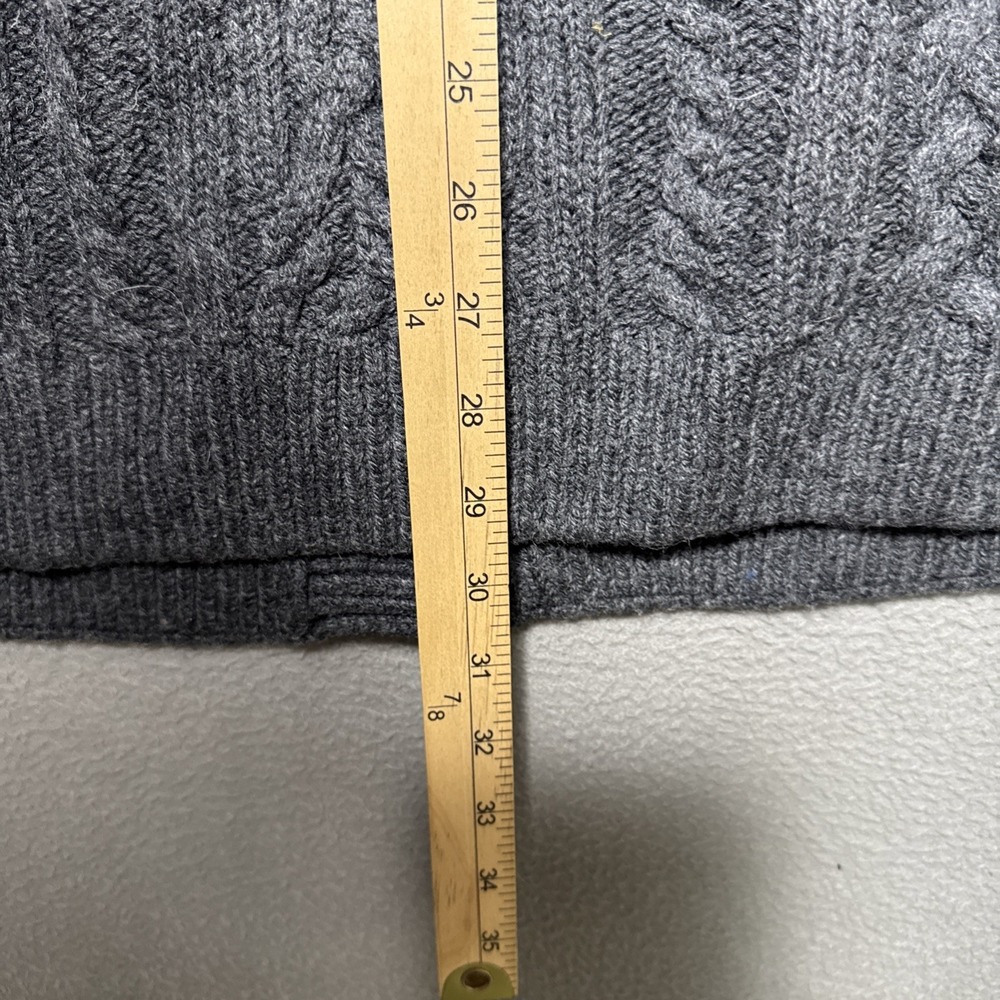 VTG LL Bean Wool Cardigan Sweater Womens XL Chunky Cable Knit Fisherman Ireland - Picture 6 of 10
